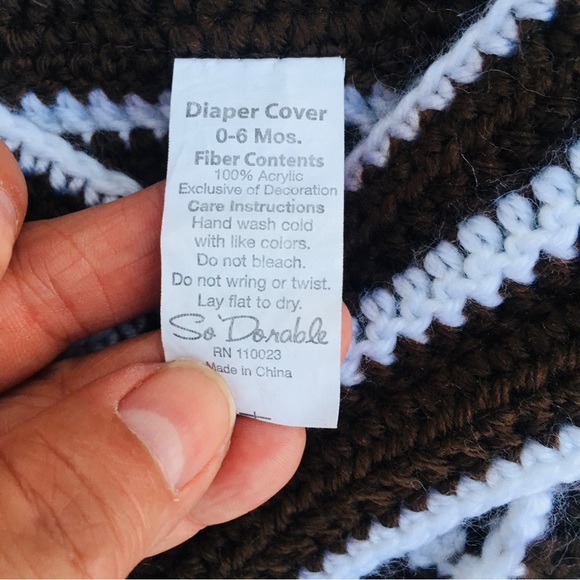 So'Dorable Hand Crotched Football Set for Baby Pictures Prop 0-6 months - Picture 3 of 3